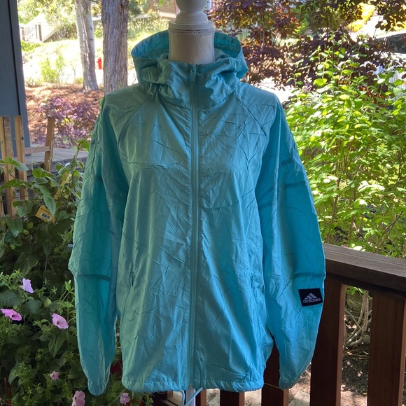 NWT ADIDAS Jacket Windbreaker Deporte Multi Sport Wind Rain Running Coat NEW$100 - Picture 1 of 14